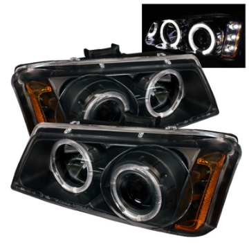 Picture of Spyder Chevy Silverado 1500 03-06 Projector LED Halo LED Amber Reflector Blk PRO-YD-CS03-AM-BK