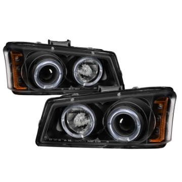 Picture of Spyder Chevy Silverado 1500 03-06 Projector LED Halo LED Amber Reflector Blk PRO-YD-CS03-AM-BK
