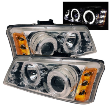 Picture of Spyder Chevy Silverado 1500 03-06 Projector Headlights LED Halo LED Ambr Reflctr Ch PRO-YD-CS03-AM-C