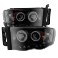 Picture of Spyder Dodge Ram 1500 02-05 03-05 Projector Headlights CCFL Halo LED Blk Smke PRO-YD-DR02-CCFL-BSM