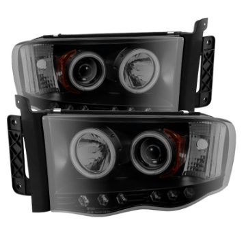 Picture of Spyder Dodge Ram 1500 02-05 03-05 Projector Headlights CCFL Halo LED Blk Smke PRO-YD-DR02-CCFL-BSM