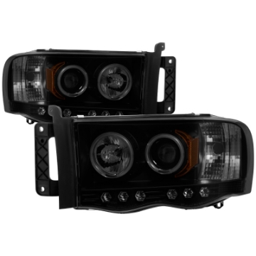 Picture of Spyder Dodge Ram 1500 02-05 03-05 Projector Headlights CCFL Halo LED Blk Smke PRO-YD-DR02-CCFL-BSM
