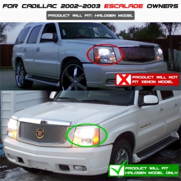 Picture of Spyder Cadillac Escalade 02-06 Projector Halogen Model- LED Halo DRL Chrm PRO-YD-CE02-DRL-C