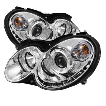 Picture of Spyder Mercedes Benz CLK 03-09 Projector Halogen Model- LED Halo DRL Chrm PRO-YD-MBCLK03-DRL-C