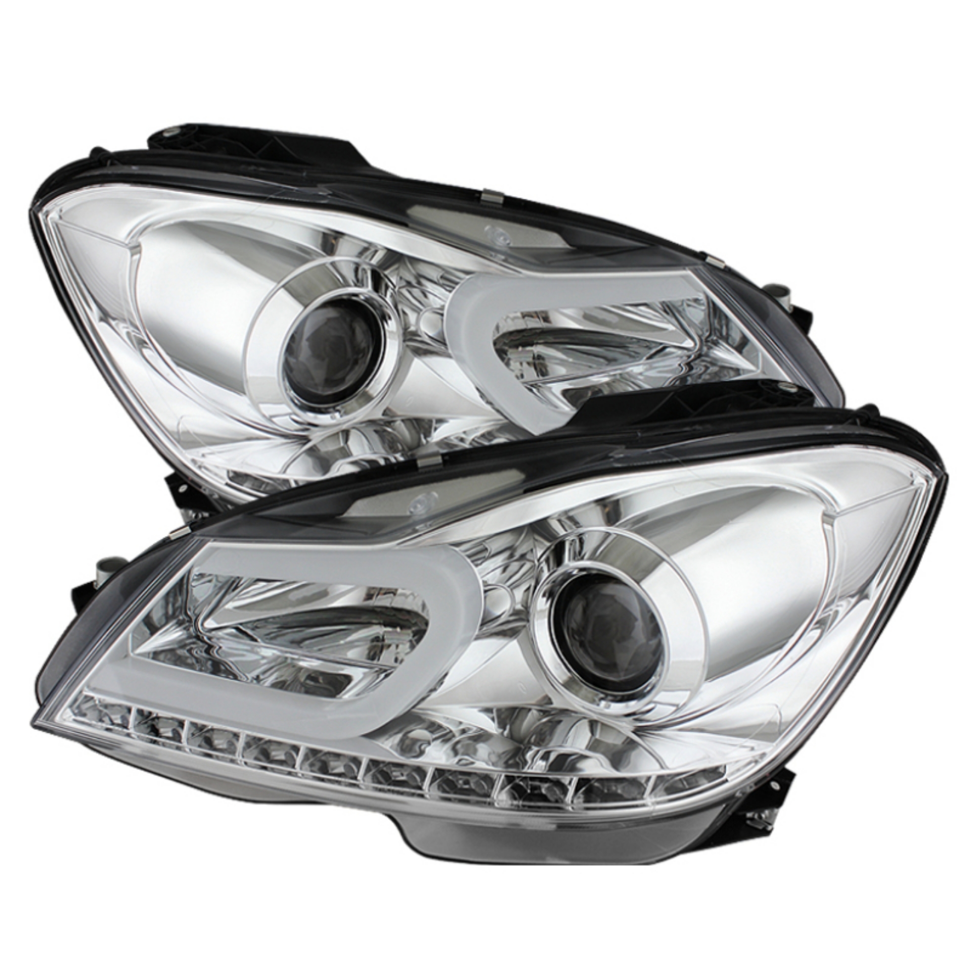 Picture of Spyder Mercedes Benz W204 C-Class 12-13 Projector Halogen Model- DRL Chrm PRO-YD-MBW20412-DRL-C