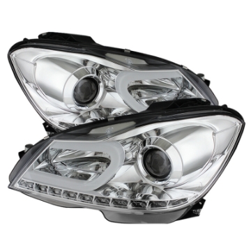 Picture of Spyder Mercedes Benz W204 C-Class 12-13 Projector Halogen Model- DRL Chrm PRO-YD-MBW20412-DRL-C