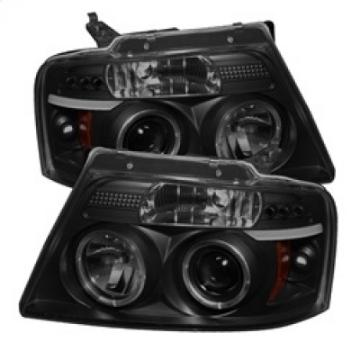 Picture of Spyder Ford F150 04-08 Projector Headlights Version 2 LED Halo LED Blk Smke PRO-YD-FF15004-HL-G2-BSM
