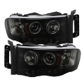 Picture of Spyder Dodge Ram 1500 02-05 03-05 Projector Headlights LED Halo LED Blk Smke PRO-YD-DR02-HL-BSM