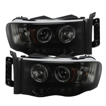 Picture of Spyder Dodge Ram 1500 02-05 03-05 Projector Headlights LED Halo LED Blk Smke PRO-YD-DR02-HL-BSM