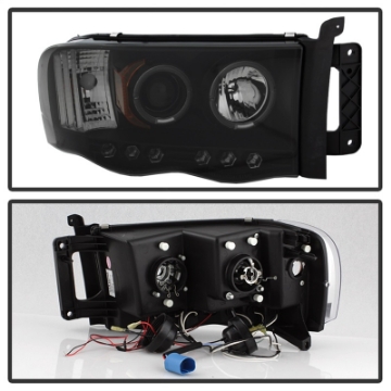 Picture of Spyder Dodge Ram 1500 02-05 03-05 Projector Headlights LED Halo LED Blk Smke PRO-YD-DR02-HL-BSM
