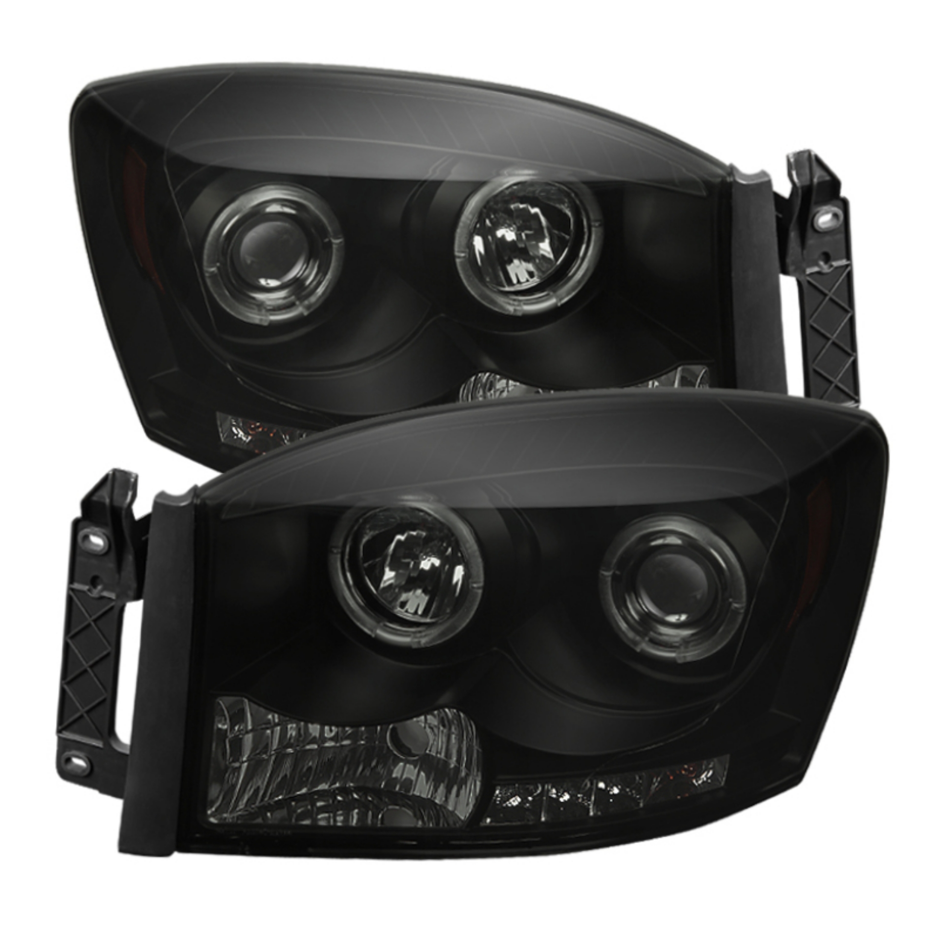 Picture of Spyder Dodge Ram 1500 06-08 06-09 Projector Headlights LED Halo LED Blk Smke PRO-YD-DR06-HL-BSM