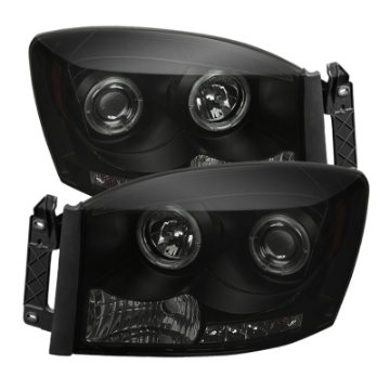 Picture of Spyder Dodge Ram 1500 06-08 06-09 Projector Headlights LED Halo LED Blk Smke PRO-YD-DR06-HL-BSM