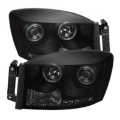 Picture of Spyder Dodge Ram 1500 06-08 06-09 Projector Headlights LED Halo LED Blk Smke PRO-YD-DR06-HL-BSM