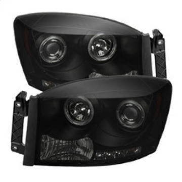 Picture of Spyder Dodge Ram 1500 06-08 06-09 Projector Headlights LED Halo LED Blk Smke PRO-YD-DR06-HL-BSM