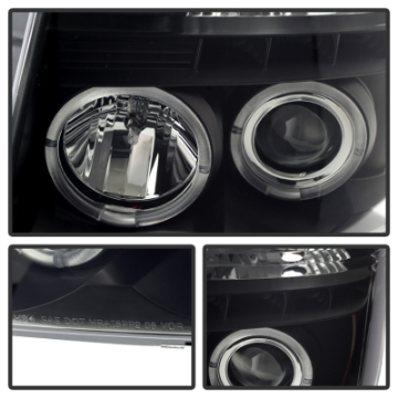 Picture of Spyder Nissan Titan 04-14 Projector Headlights LED Halo LED Blk Smke PRO-YD-NTI04-HL-BSM