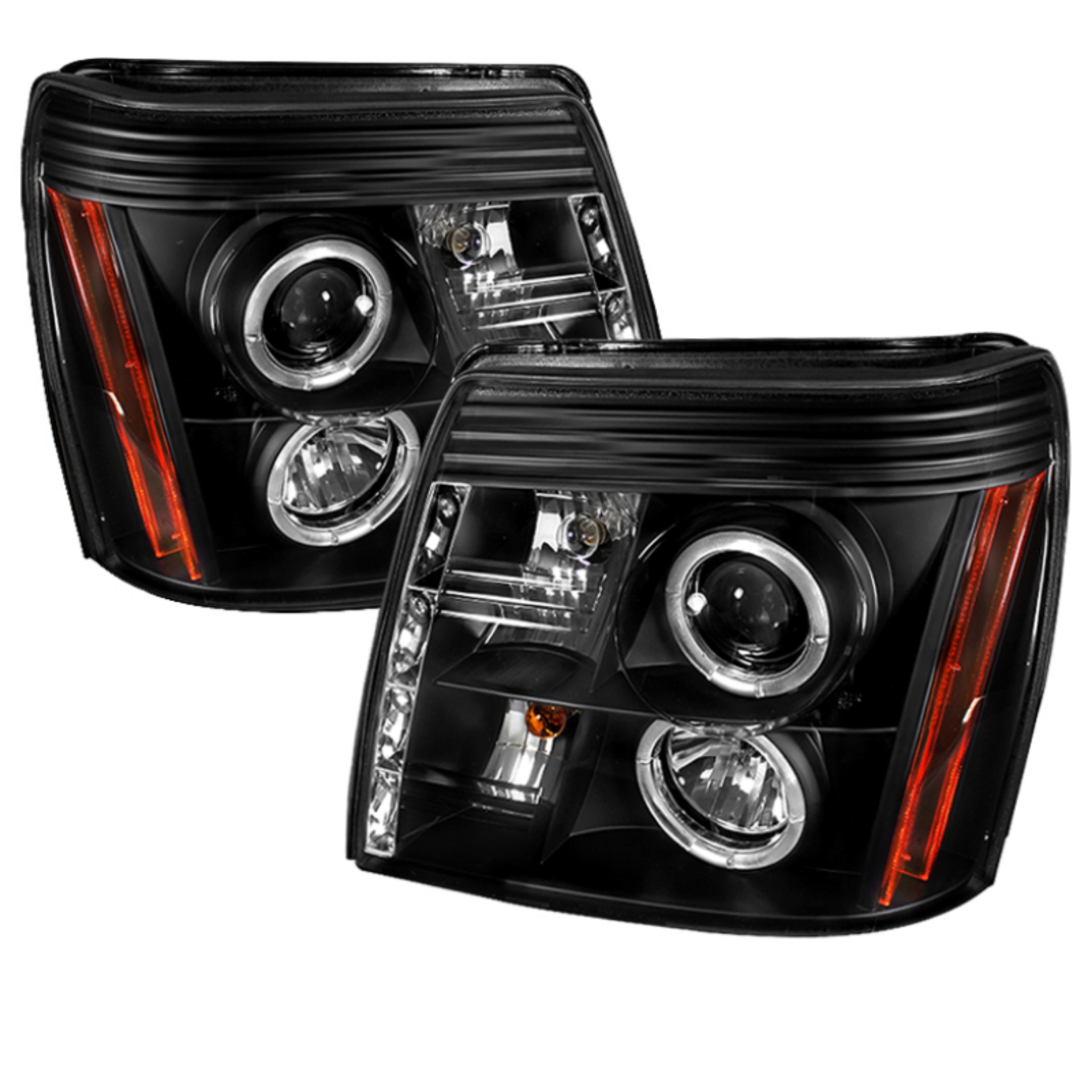 Picture of Spyder Cadillac Escalade 02-06 Projector Halogen Model- LED Halo DRL Blk PRO-YD-CE02-DRL-BK