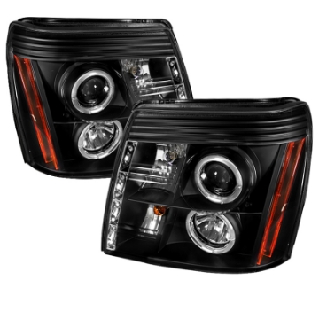 Picture of Spyder Cadillac Escalade 02-06 Projector Halogen Model- LED Halo DRL Blk PRO-YD-CE02-DRL-BK