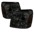 Picture of Spyder Cadillac Escalade 02-06 Projector Halogen Model- LED Halo DRL Smke PRO-YD-CE02-DRL-SM