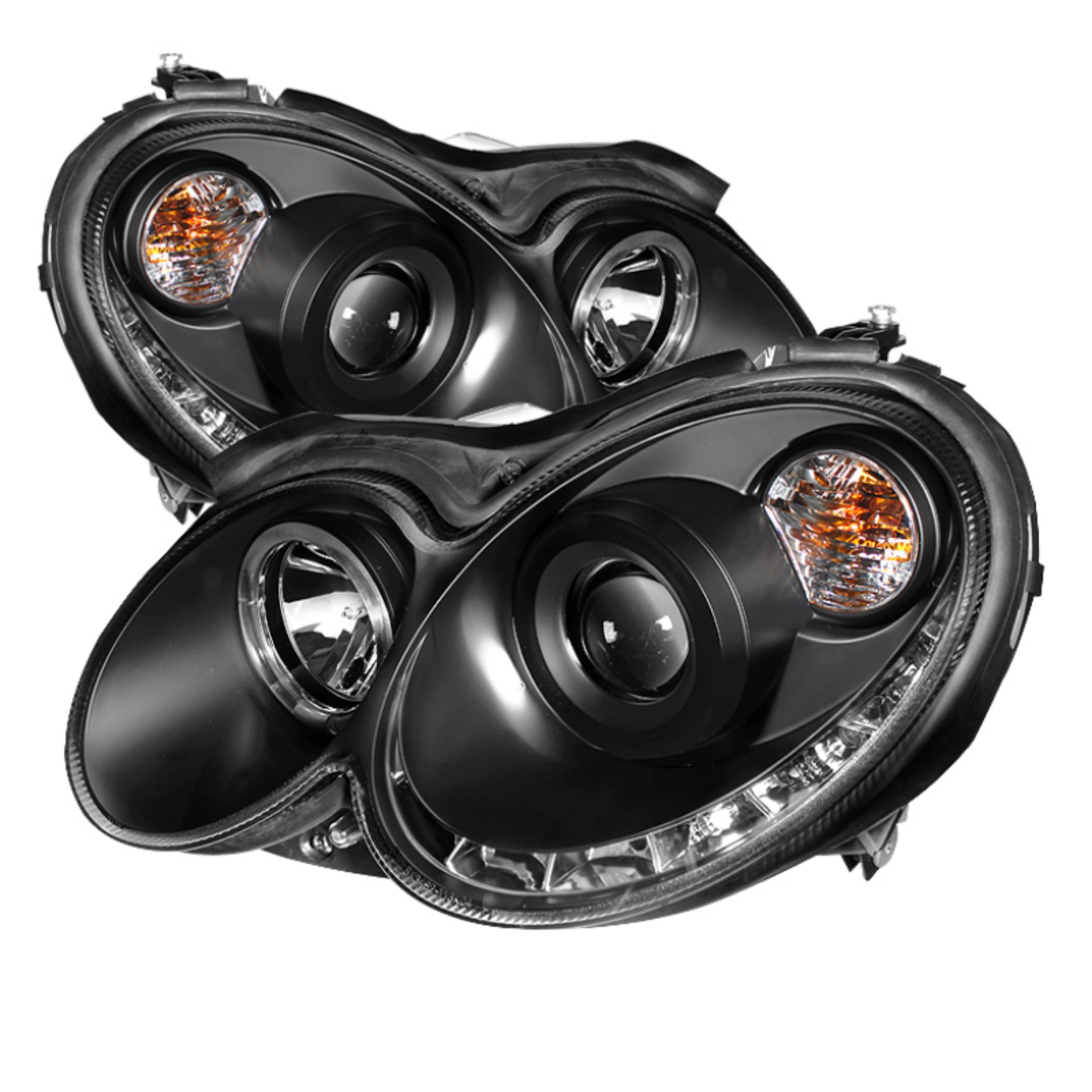 Picture of Spyder Mercedes Benz CLK 03-09 Projector Halogen Model- LED Halo DRL Blk PRO-YD-MBCLK03-DRL-BK