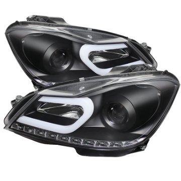 Picture of Spyder Mercedes Benz W204 C-Class 12-13 Projector Halogen Model- DRL Blk PRO-YD-MBW20412-DRL-BK