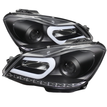 Picture of Spyder Mercedes Benz W204 C-Class 12-13 Projector Halogen Model- DRL Blk PRO-YD-MBW20412-DRL-BK