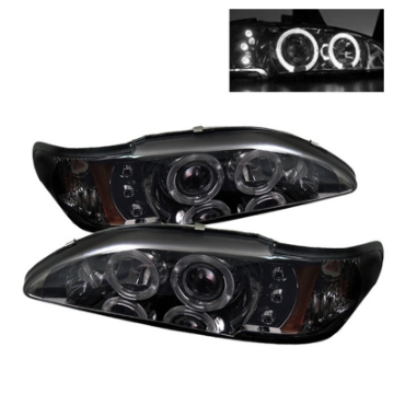Picture of Spyder Ford Mustang 94-98 1PC Projector LED Halo Amber Reflector LED Smk PRO-YD-FM94-1PC-AM-SMC