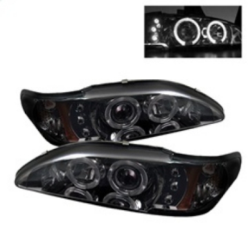 Picture of Spyder Ford Mustang 94-98 1PC Projector LED Halo Amber Reflector LED Smk PRO-YD-FM94-1PC-AM-SMC