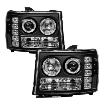 Picture of Spyder GMC Sierra 1500-GMC Sierra Denali 08-13 Projector LED Halo- LED Blk PRO-YD-GS07-HL-BK