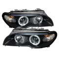 Picture of Spyder BMW E46 3-Series 04-06 2 DR Projector Halogen Model- LED Halo Blk PRO-YD-BMWE4604-2DR-HL-BK