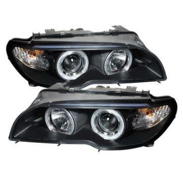 Picture of Spyder BMW E46 3-Series 04-06 2 DR Projector Halogen Model- LED Halo Blk PRO-YD-BMWE4604-2DR-HL-BK