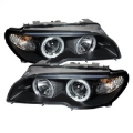 Picture of Spyder BMW E46 3-Series 04-06 2 DR Projector Halogen Model- LED Halo Blk PRO-YD-BMWE4604-2DR-HL-BK