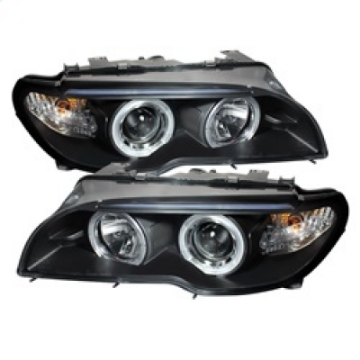Picture of Spyder BMW E46 3-Series 04-06 2 DR Projector Halogen Model- LED Halo Blk PRO-YD-BMWE4604-2DR-HL-BK