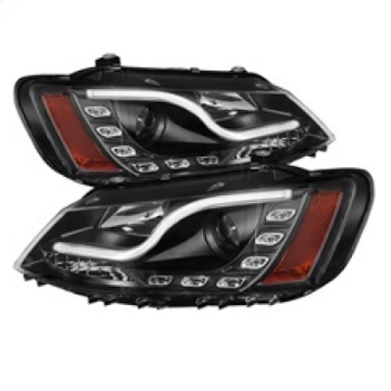 Picture of Spyder Volkswagen Jetta 11-14 Projector Headlights Halogen Light Tube DRL Blk PRO-YD-VJ11-LTDRL-BK