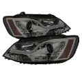 Picture of Spyder Volkswagen Jetta 11-14 Projector Headlights Halogen Light Tube DRL Smke PRO-YD-VJ11-LTDRL-SM
