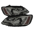 Picture of Spyder Volkswagen Jetta 11-14 Projector Headlights Halogen Light Tube DRL Smke PRO-YD-VJ11-LTDRL-SM