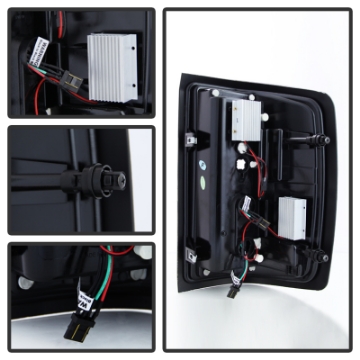 Picture of Spyder 14-18 Chevy 1500 - 15-19 GMC 3500 Dually - Bar LED Tail Lights Blk Smke ALT-YD-CS14-LBLED-BSM