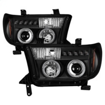 Picture of Spyder Toyota Tundra 07-133 Projector Headlights LED Halo LED Blk PRO-YD-TTU07-HL-BK