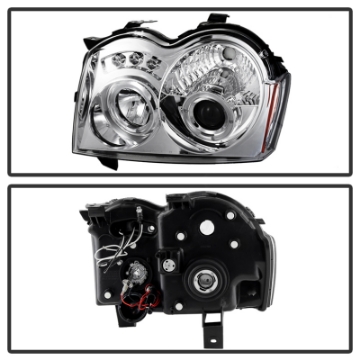 Picture of Spyder Jeep Grand Cherokee 05-07 Projector Headlights LED Halo LED Chrm Low 9006 PRO-YD-JGC05-HL-C