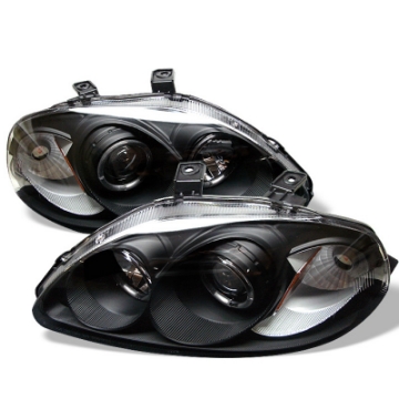 Picture of Spyder Honda Civic 96-98 Projector Headlights LED Halo Amber Reflector Blk PRO-YD-HC96-AM-BK