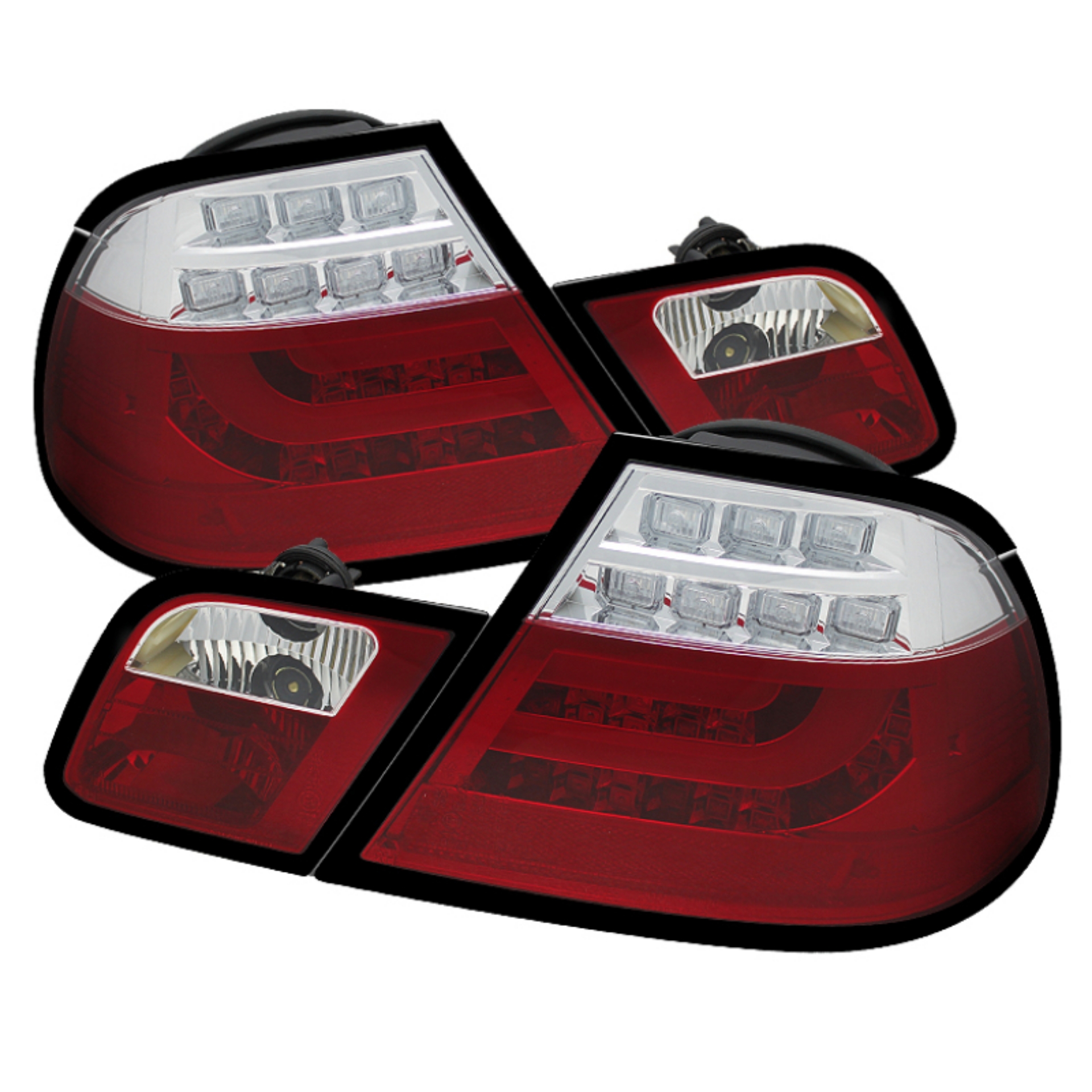 Picture of Spyder BMW E46 00-03 2Dr Coupe Light Bar LED Tail Lights Red Clear ALT-YD-BE4600-LBLED-RC