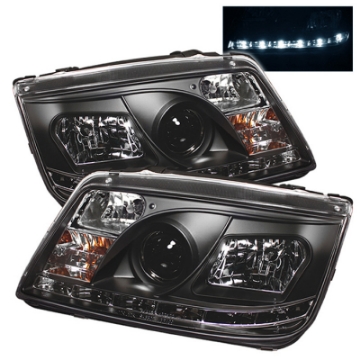 Picture of Spyder Volkswagen Jetta 99-05 Projector Headlights DRL Blk PRO-YD-VJ99-DRL-BK