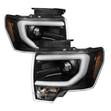 Picture of Spyder Ford F150 13-14 Projector Factory Xenon Model- Light Bar DRL Blk PRO-YD-FF15013-LBDRL-HID-BK