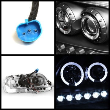 Picture of Spyder Ford F150 97-03 Projector - LED Halo Amber Reflector LED Blk PRO-YD-FF15097-1P-AM-BK