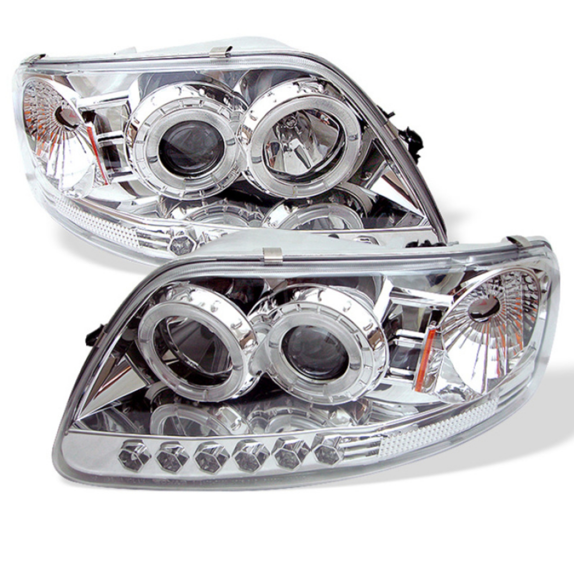 Picture of Spyder Ford F150 97-0 Projector - LED Halo Amber Reflector LED Chrome PRO-YD-FF15097-1P-AM-C