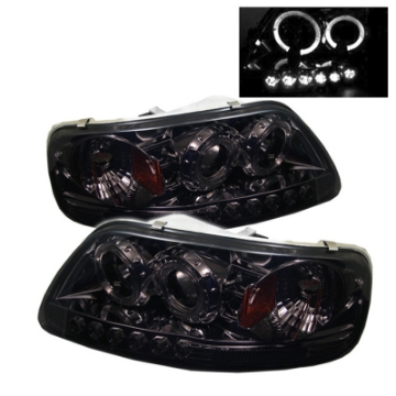Picture of Spyder Ford F150 97-03 Projector - LED Halo Amber Reflector LED Smke PRO-YD-FF15097-1P-AM-SMC
