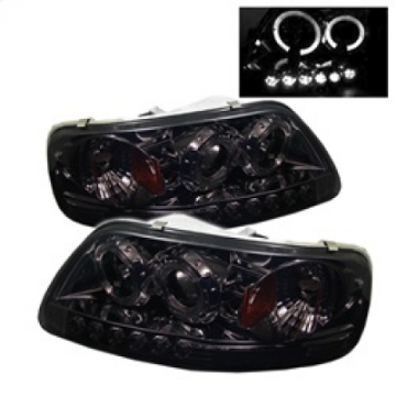 Picture of Spyder Ford F150 97-03 Projector - LED Halo Amber Reflector LED Smke PRO-YD-FF15097-1P-AM-SMC