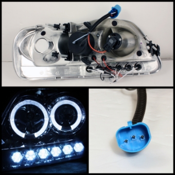 Picture of Spyder Ford F150 97-03 Projector - LED Halo Amber Reflector LED Smke PRO-YD-FF15097-1P-AM-SMC
