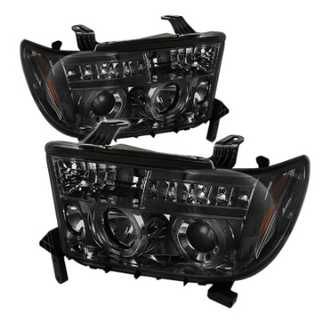 Picture of Spyder Toyota Tundra 07-13 Projector Headlights LED Halo LED Smke PRO-YD-TTU07-HL-SM