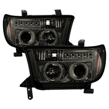 Picture of Spyder Toyota Tundra 07-13 Projector Headlights LED Halo LED Smke PRO-YD-TTU07-HL-SM