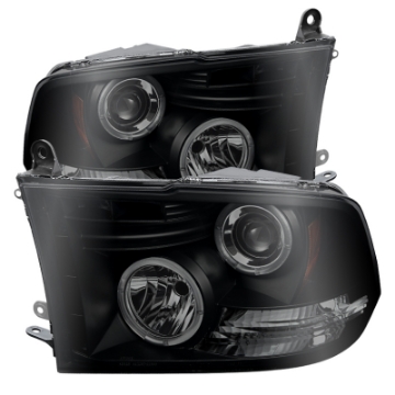Picture of Spyder Dodge Ram 1500 09-14 Projector Headlights Halogen- LED Halo LED - Blk Smke PRO-YD-DR09-HL-BSM